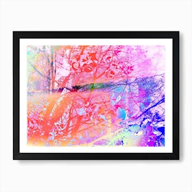 Under The Trees Colorful Abstract Landscape Art Print