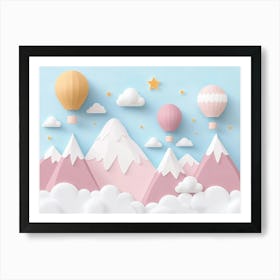 Hot Air Balloons In The Sky 2 Art Print