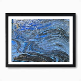 Blue And Black Swirls Art Print