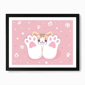 Kawaii Paws Art Print