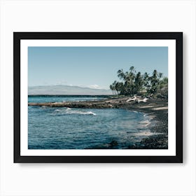 Volcanic Black Sand Beach In Hawaii Art Print