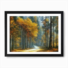 Autumn Forest Path Art Print