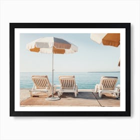 French Riviera Umbrellas Art Print