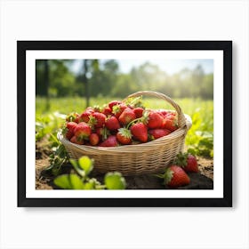 Basket Of Strawberries 8 Affiche