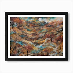 Abstract jewel autumn landscape Art Print