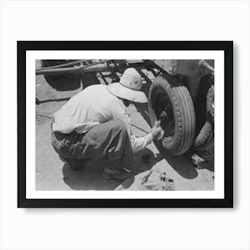 Day Laborer Putting In Cotter Pin In Front Of Tractor, Farm Near Ralls, Texas By Russell Lee Art Print