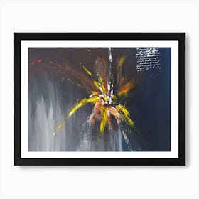 Abstract flowers yellow Art Print