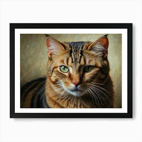 Portrait Of A Tabby Cat Art Print