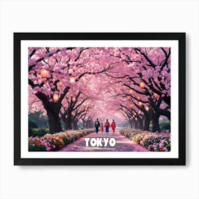 Tokyo Cherry Blossoms Art Print