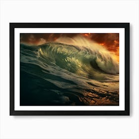 Sunset Ocean Wave 1 Art Print