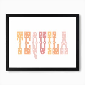 Tequila Art Print - Pink & Orange Art Print