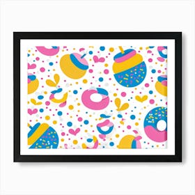 Abstract Geometric Vector Design Featuring A Seamless Pattern Of Tiny Swirling Shapes Including Tin (4) Art Print