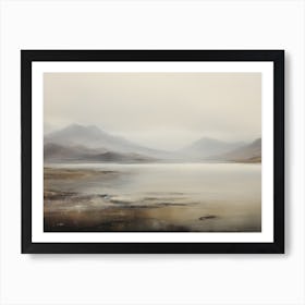 Watercolor Lake Painting Art Print