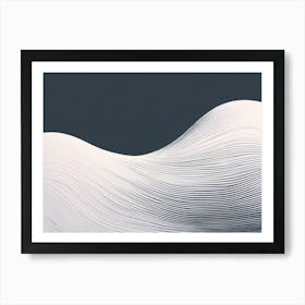 Wavy Wave, black and white design with attracting art , wall art , tails design Generate An Abstract Design With Soft Curved Lines In Neutral Tones Emphasizing Simplicity Art Print