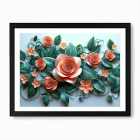 Paper Roses Art Print