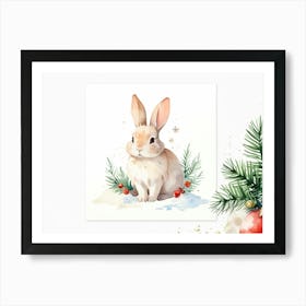 Watercolor Bunny Print Art Print