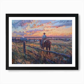 Western Sunset Landscapes Dodge City Kansas 1 Art Print