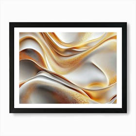 Abstract Gold And Silver Background Art Print