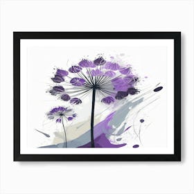 Purple Dandelions 1 Art Print