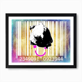 Funny Barcode Animals Art Illustration In Painting Style 046 Art Print