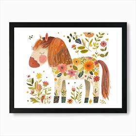 Little Floral Horse 3 Art Print
