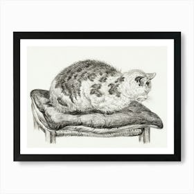 Lying Cat On A Pillow, Jean Bernard Art Print