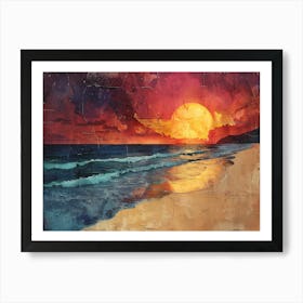 Sunset On The Beach 6 Art Print