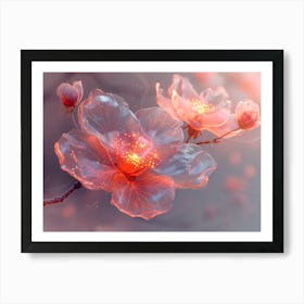 Pink Flower Wallpaper Art Print