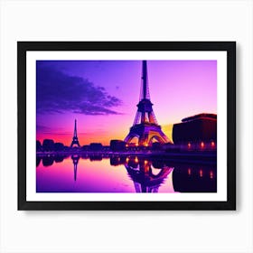 Sunset In Paris Art Print