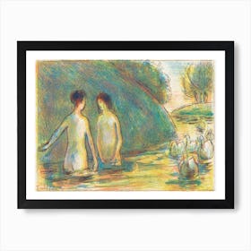 Bathers Tending Geese (ca. 1895), Camille Pissarro Art Print