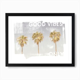 Vintage Palmen Good Vibes Only Art Print