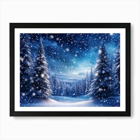 Banner Featuring A Majestic Winter Landscape Blanketed By Pristine Snow Where Magic Snowflakes Gen (1) Art Print