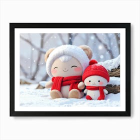 Cute Teddy Bears 1 Art Print