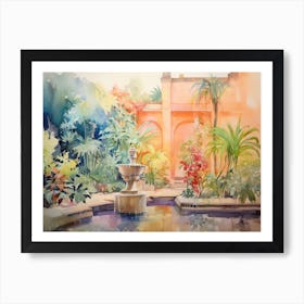 Fountain In The Garden Art Print