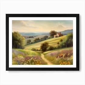 Printable Wall Art, Vintage Landscape, Farmhouse Wall Decorations, Vintage Landscape Oil Painting.26 Art Print