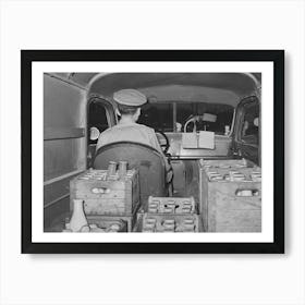 Driver Of Milk Truck Just Before Leaving Creamery, San Angelo, Texas By Russell Lee Art Print