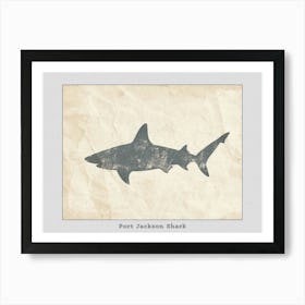 Port Jackson Shark Silhouette 4 Poster Art Print