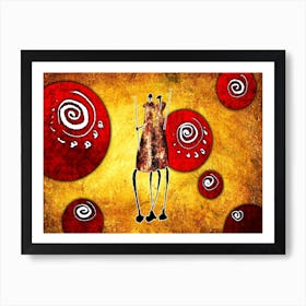 Tribal African Art Illustration In Painting Style 319 Art Print