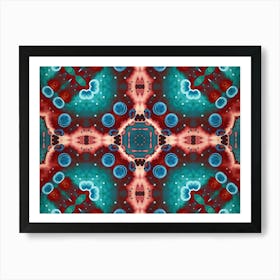 Pattern And Texture Red Flower Watercolor And Alcohol Ink 6 Art Print