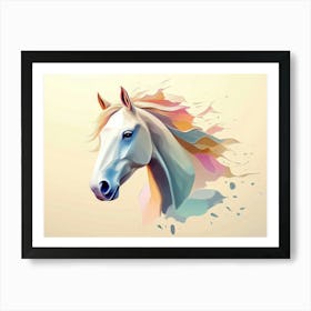 Horse Animal Abstract Art in Pastel Colors Art Print