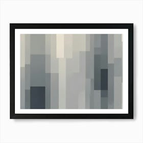 Abstract Background With Vertical Rectangles In Shades Of Gray, White And Black Art Print