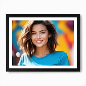 Beautiful Young Woman Smiling 1 Art Print