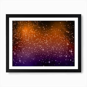 Yellow Orange Shining Star Background Art Print