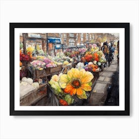 Columbia Road Flower Market Autumn Fall Art Print