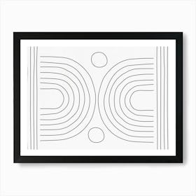 Abstract Black And White Drawing - 01 Art Print