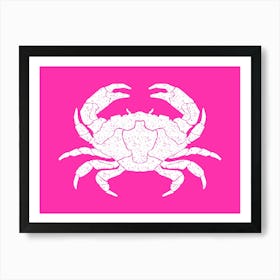 Crab On Pink Background Art Print