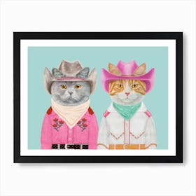 Cowboy Cats 11 Art Print