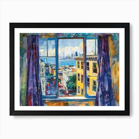 San Francisco From The Window View Painting 1 Art Print