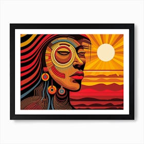 Abstract Illustration Of A Woman And The Cosmos 58 Art Print