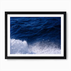 Water Splashes White Blue Sea Foam italy italia italian photo photography art travel Art Print